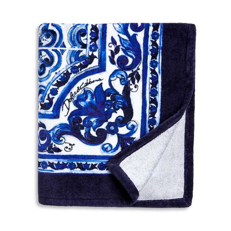 beach towel dolce gabbana|Dolce & Gabbana Casa Blue Mediterraneo Beach Towel.